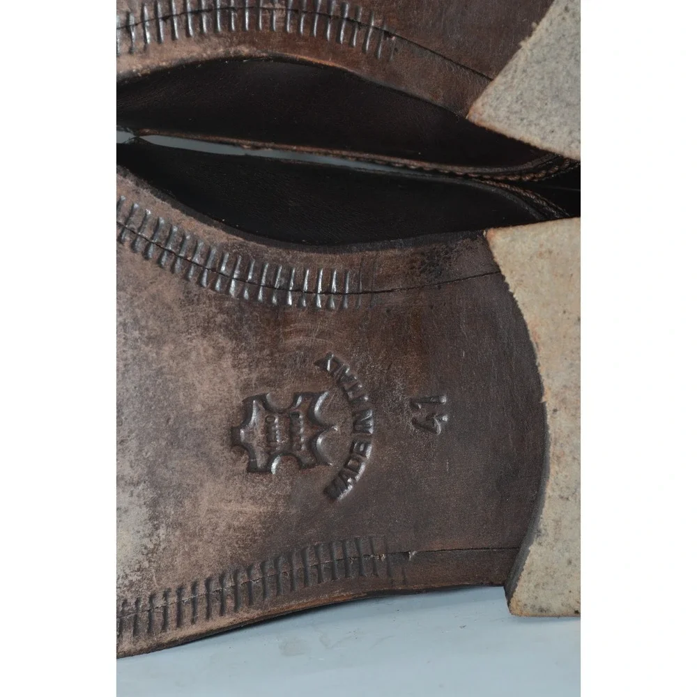 Calzoleria Toscana Handmade Designer‎ Leather Italy Brown Chukka Boots Mens 41